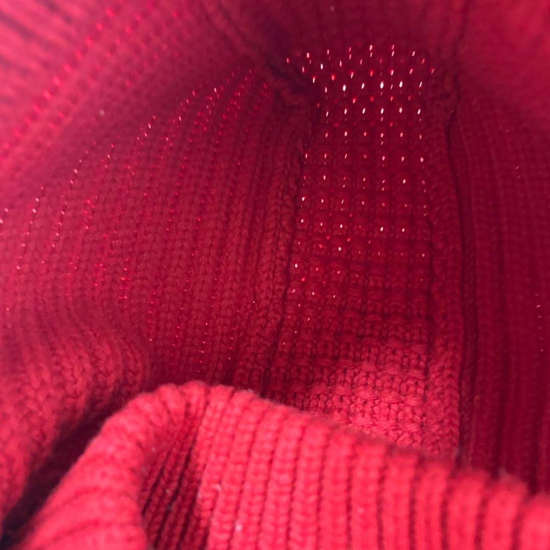 バーバリーブラックレーベル フード付き赤ニット ダッフルコート M 2way