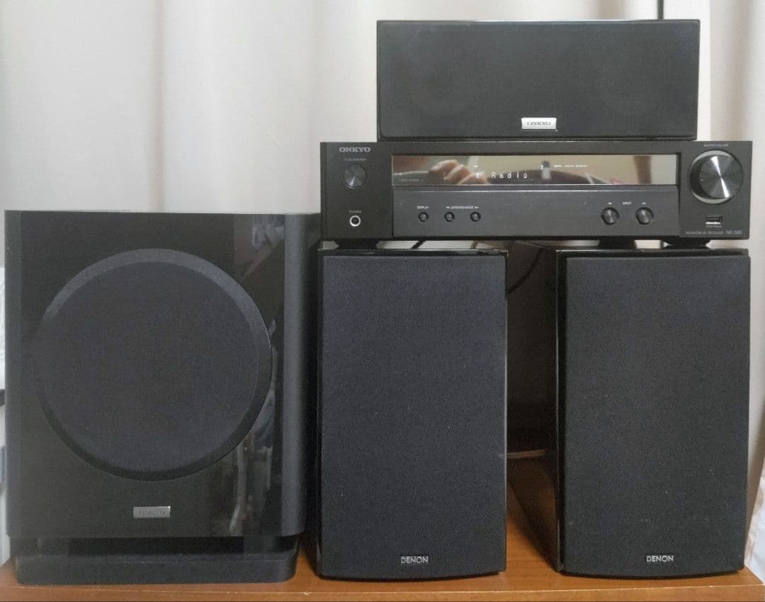 動作品_送料無料,NR-365,センター,サブウーファー,２スピーカ,リモコン