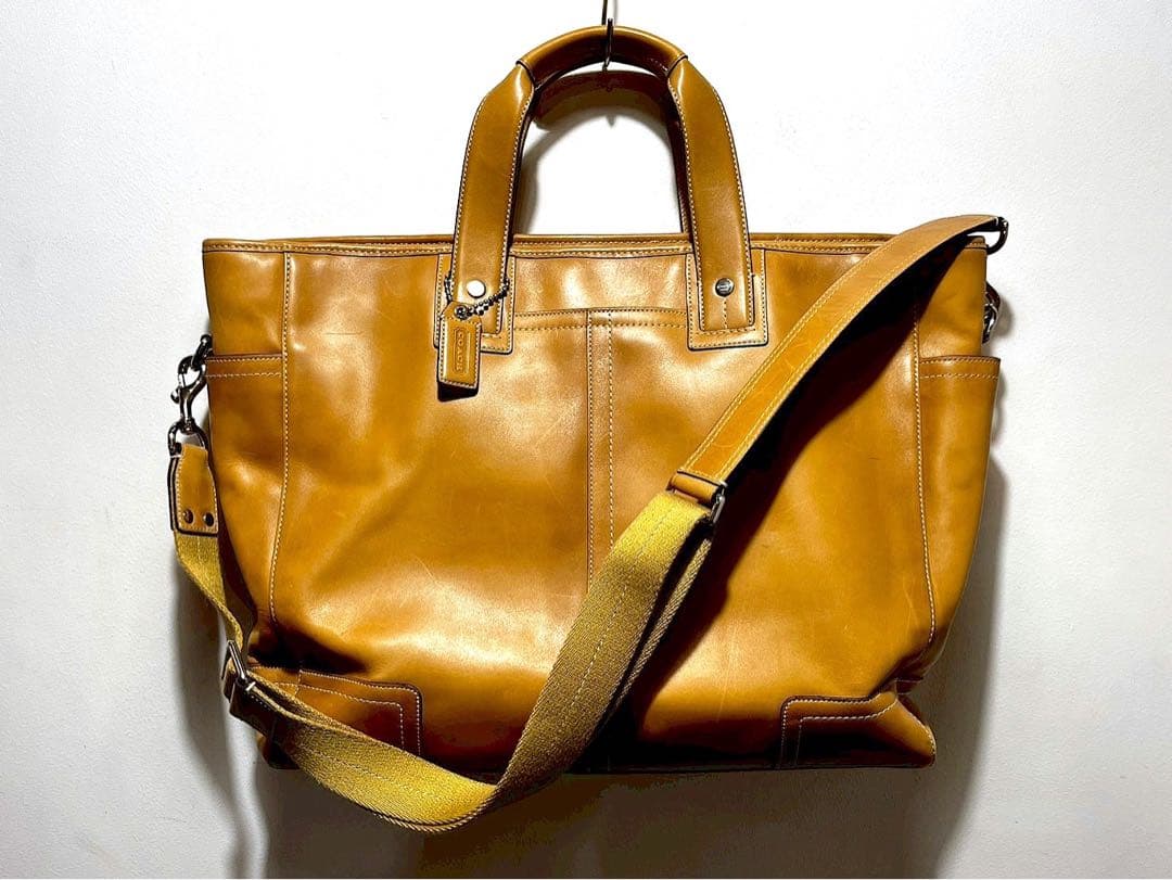 Coach コーチ オールレザーショルダー トートバッグ　旅行カバン