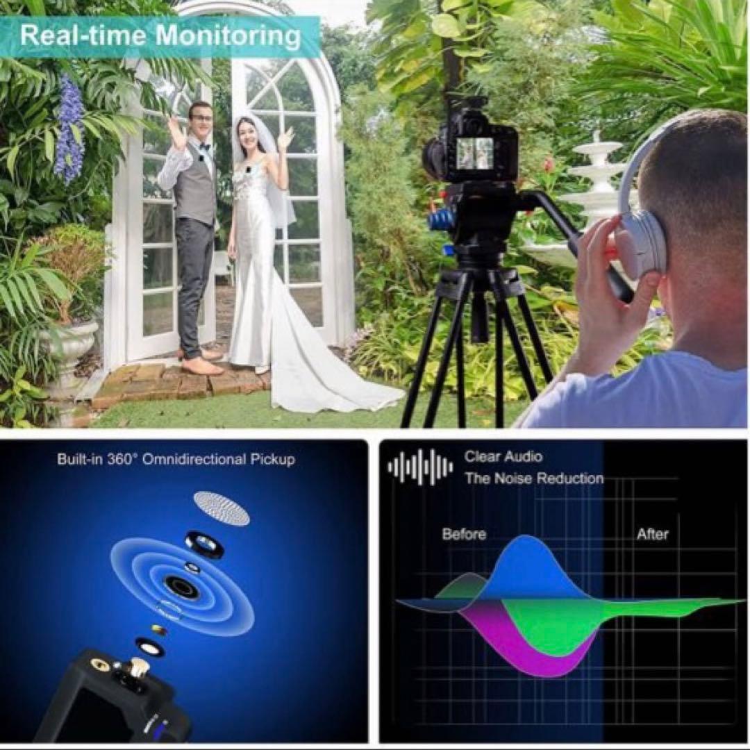 ピンマイクワイヤレスKIMAFUN2.4G無線小型軽量50M伝送距離動画撮影集音