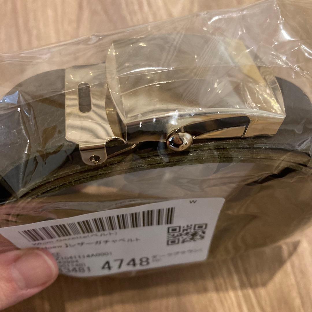 新品未使用　ウィムガゼット　レザーガチャベルト　ダークブラウン