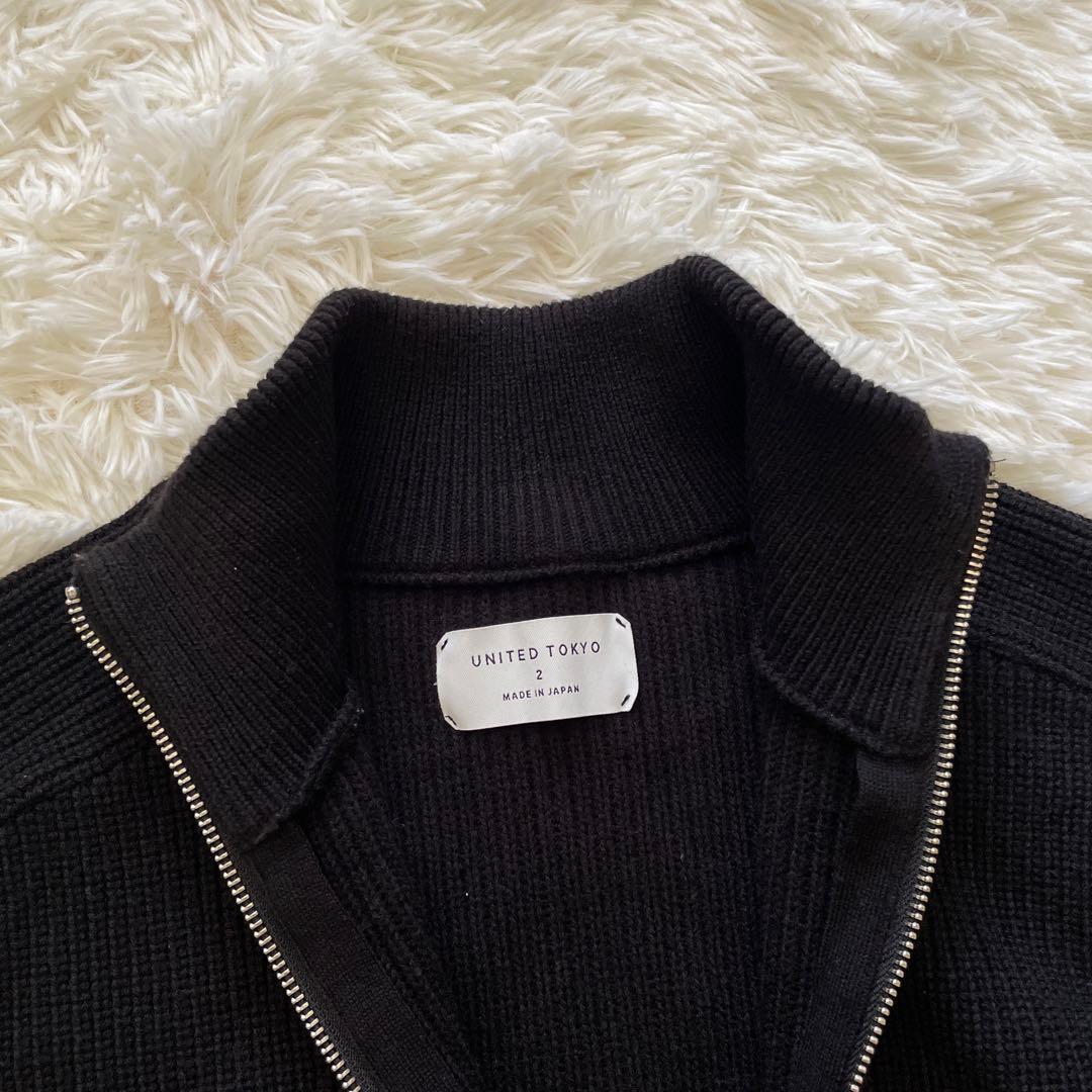 美品✨UNITED TOKYO ドライバーズニット　2 ブラック　肉厚　日本製