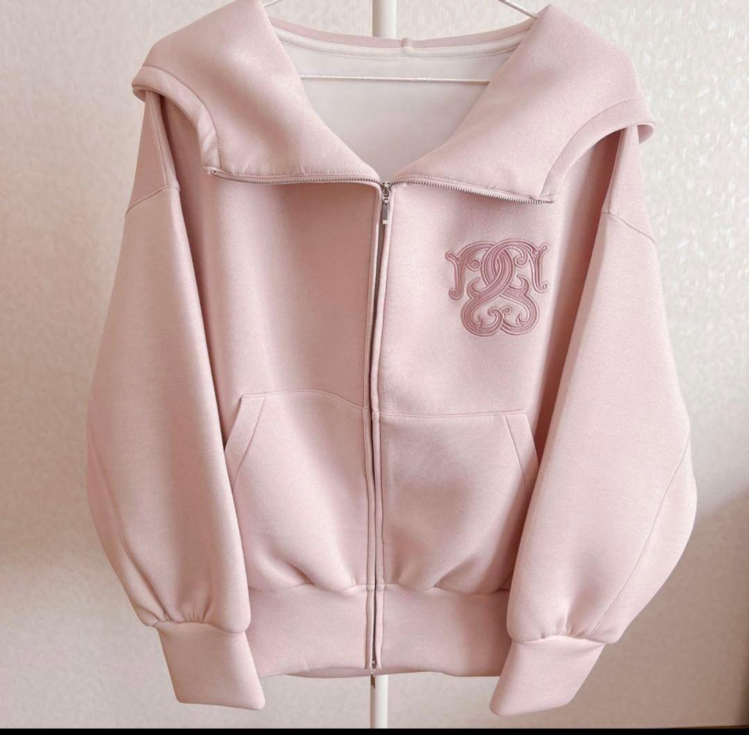 SNIDEL ボリュームパーカー　2025AW ピンク　ラメ入り