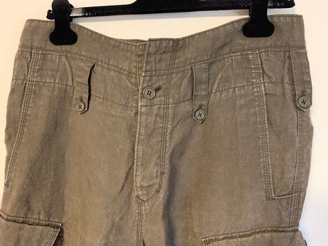 ワイズフォーメン（ヨウジヤマモト）パラフィンコートリネンラミーカーゴパンツ