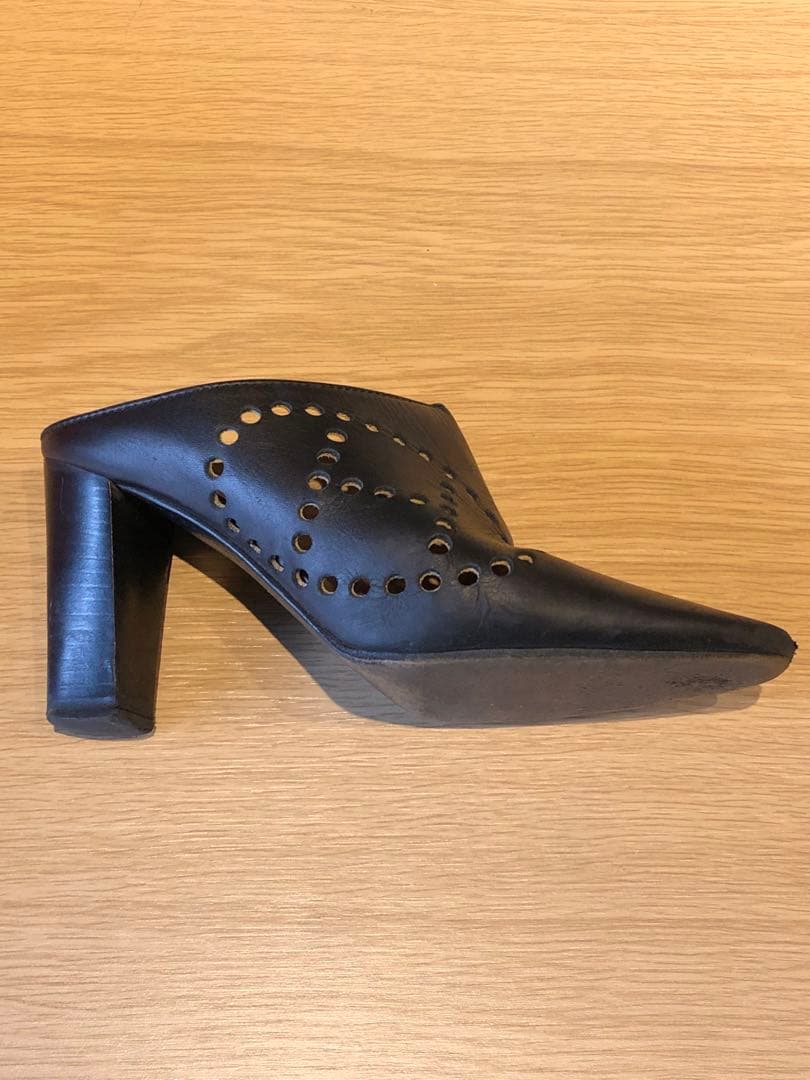 エルメス ミュール レザー ブラック サイズ35 エヴリン レディース ヒール