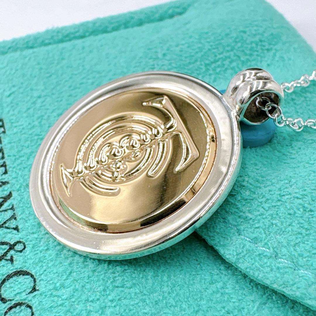 極美品 オールドティファニー 旧ロゴ コンビ チェーン社外品 シルバー k18