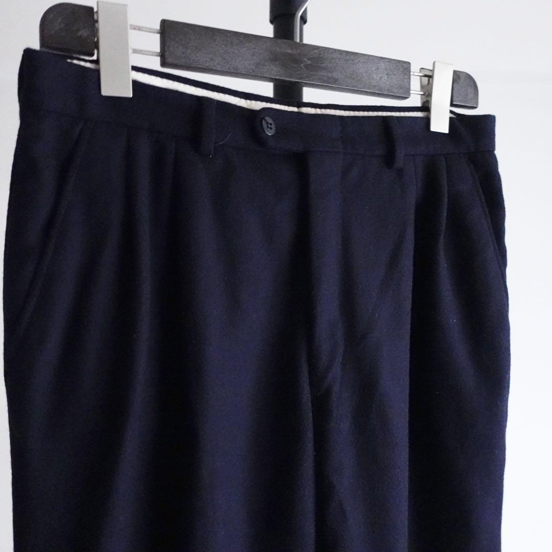 1970s CERRUTI 1881 ウールフランネル　2タッワイドトラウザーズ