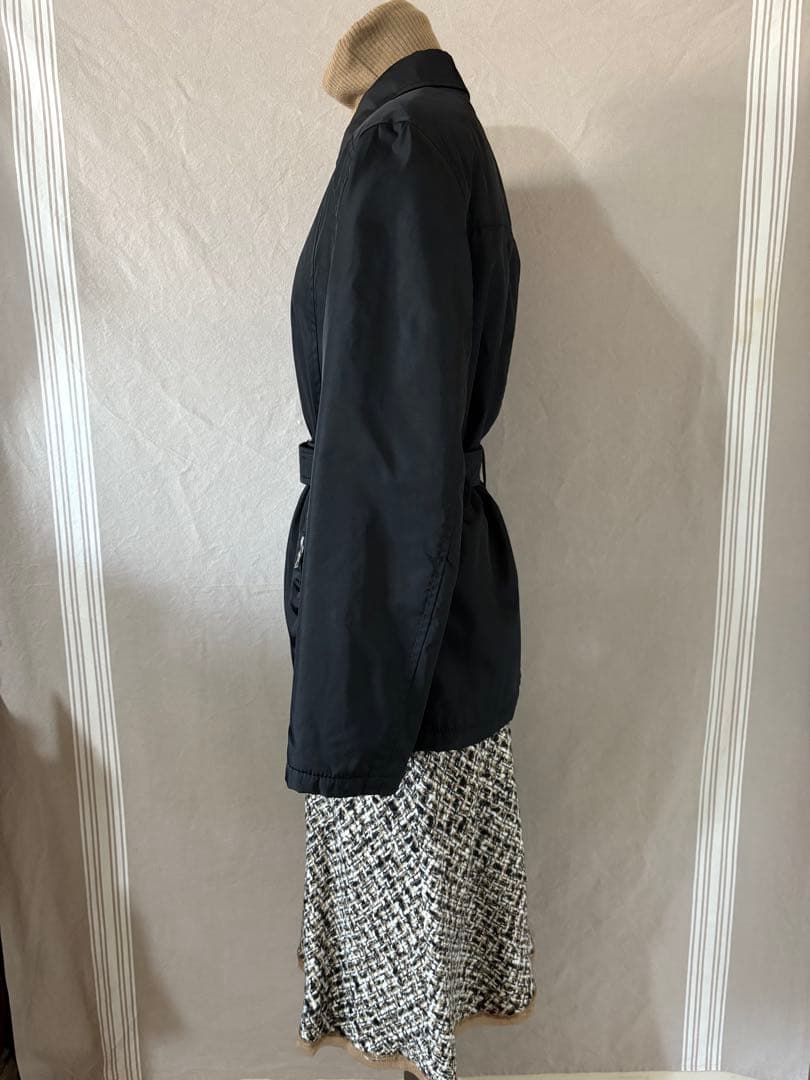 【美品・訳あり】PRADA プラダ★ナイロン/ジップアップジャケット★中綿入り黒