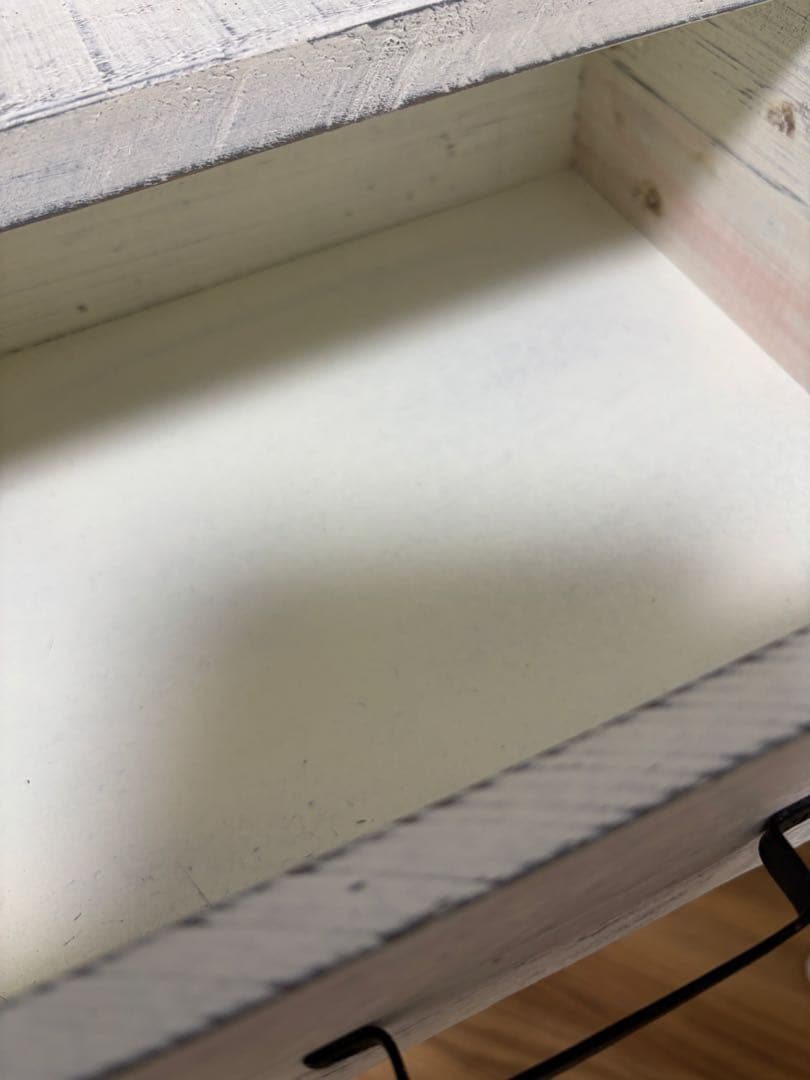 ホワイト木製チェスト 3引き出し アンティーク風