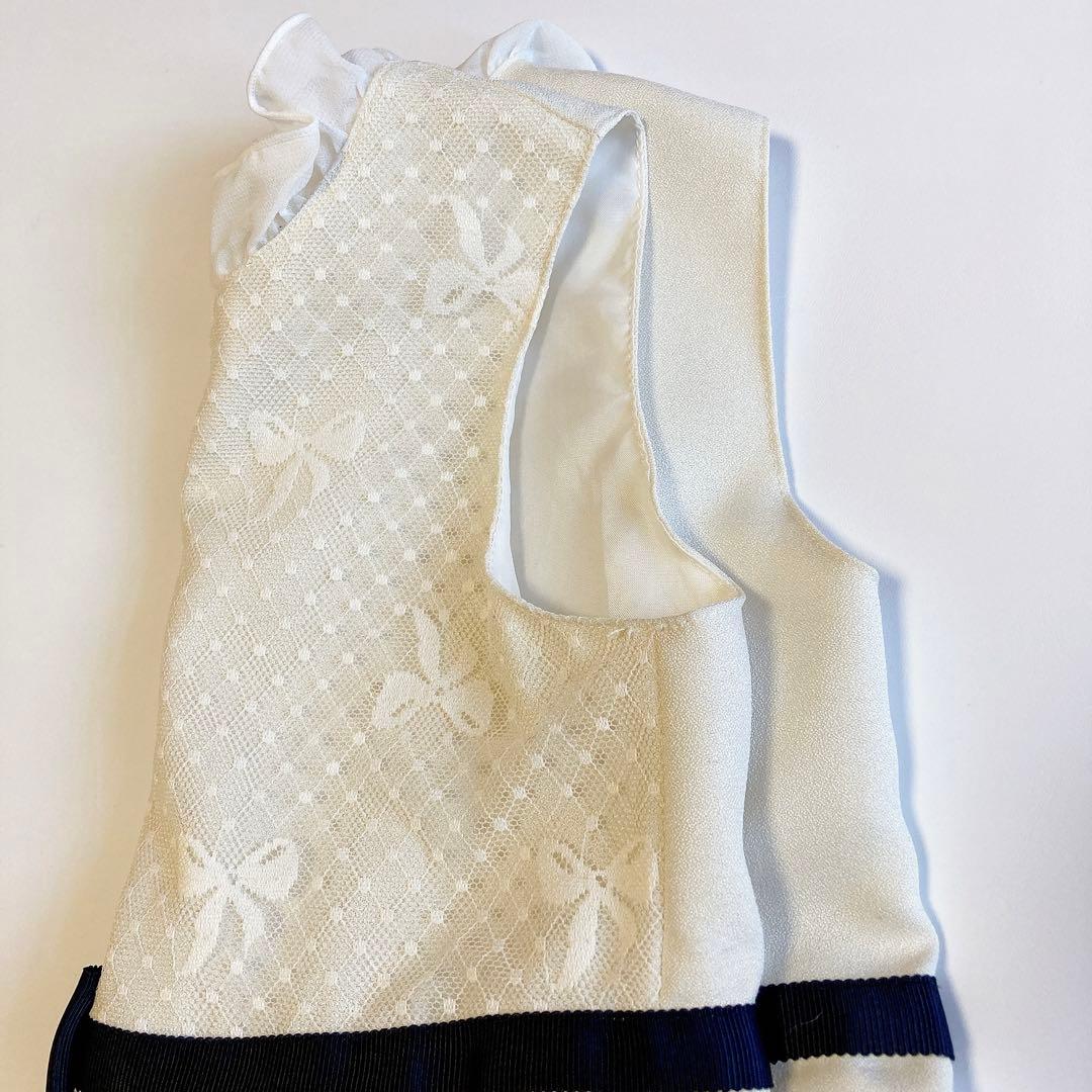 120size ホワイト×ネイビー 入学 卒園 発表会 フォーマル