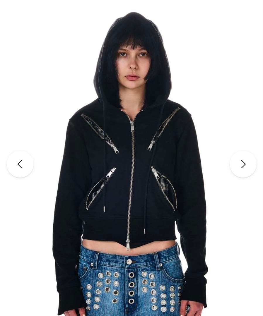 beeden DUALITY ZIP DESIGN HOODIE ブラック