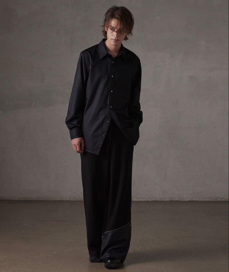 【12月限定大幅値下げGRANCY】 リバースレイヤードスラックスブラックL