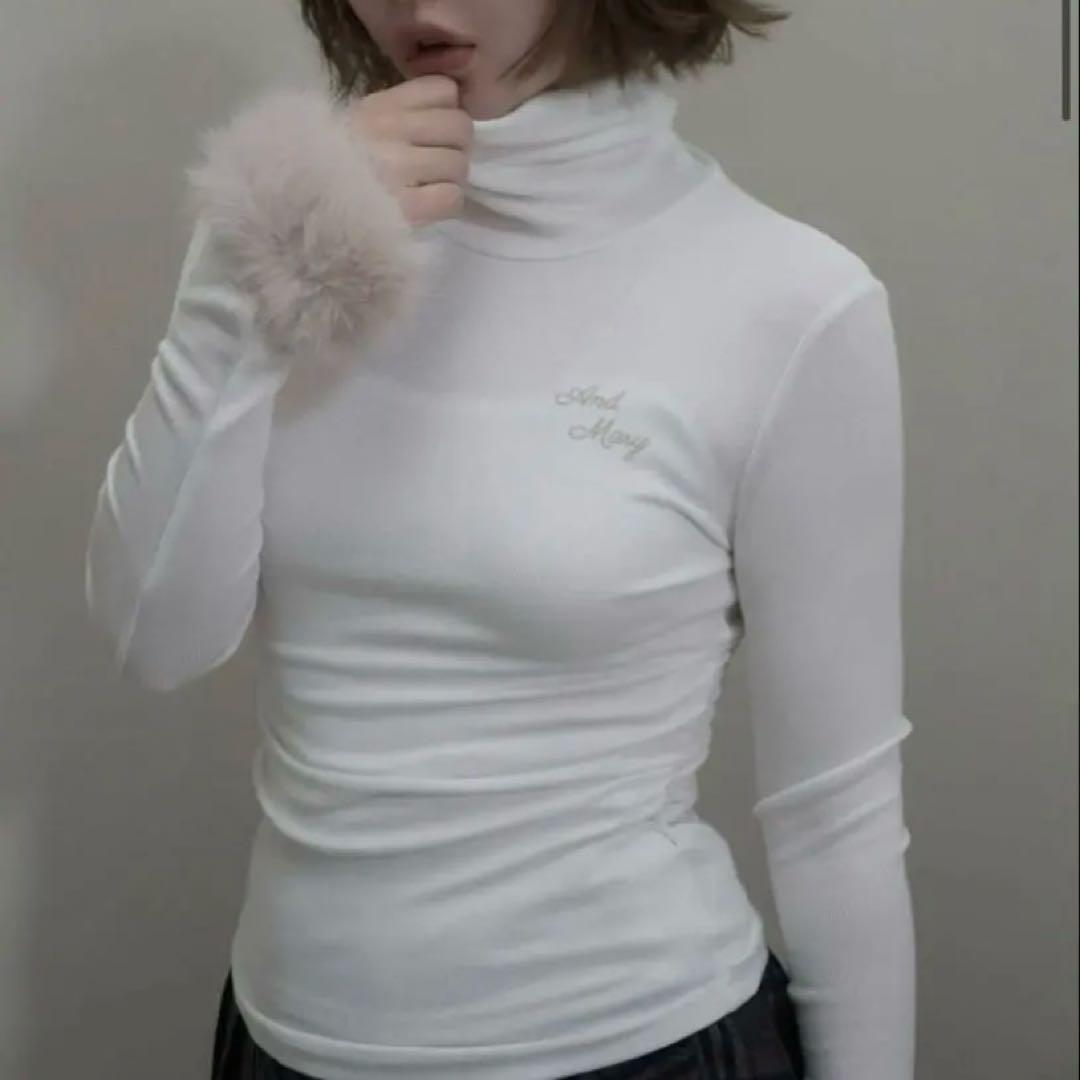 トップス andmary Nicole fur tops white