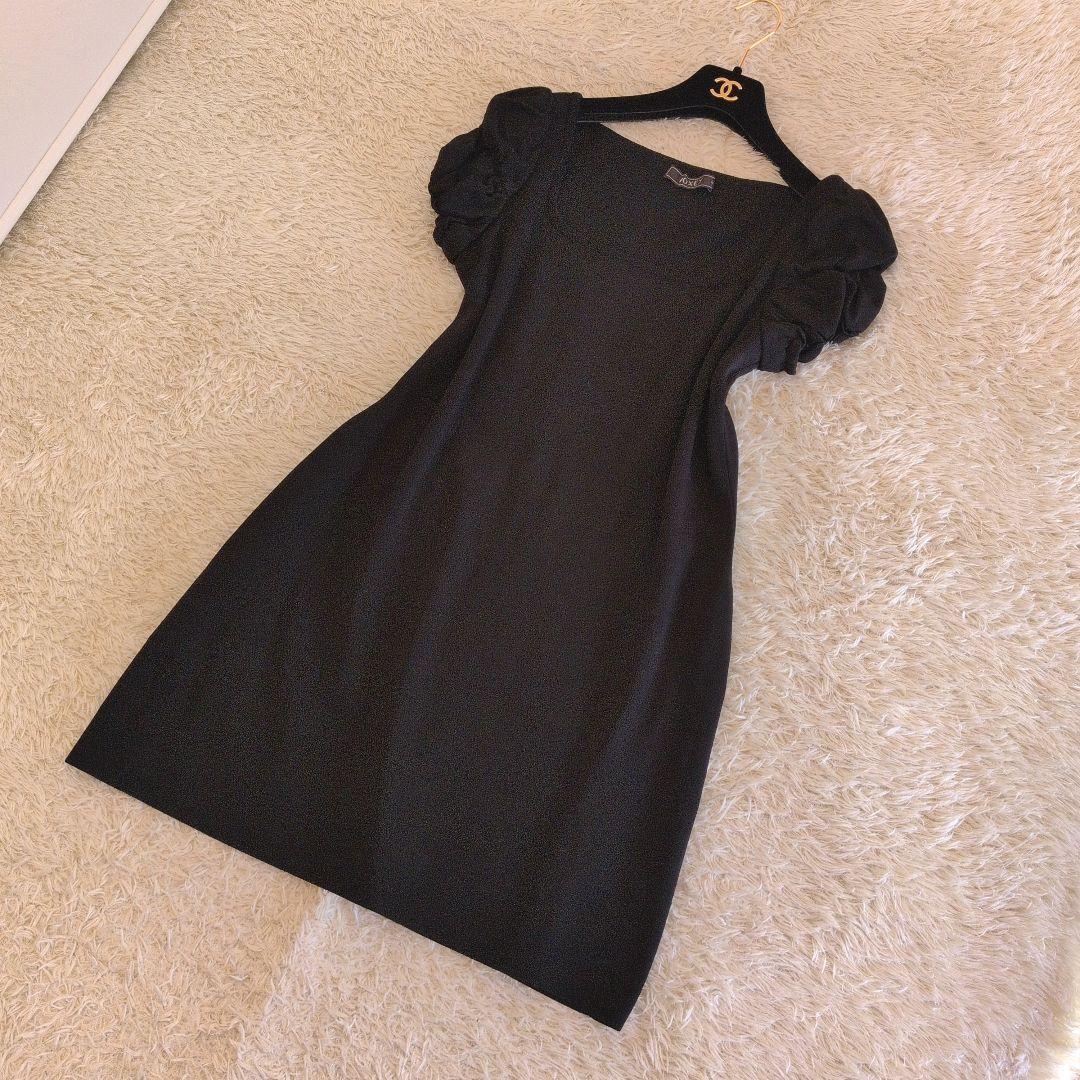 日本製★希少サイズ42 FOXEY　ワンピース　ブラック