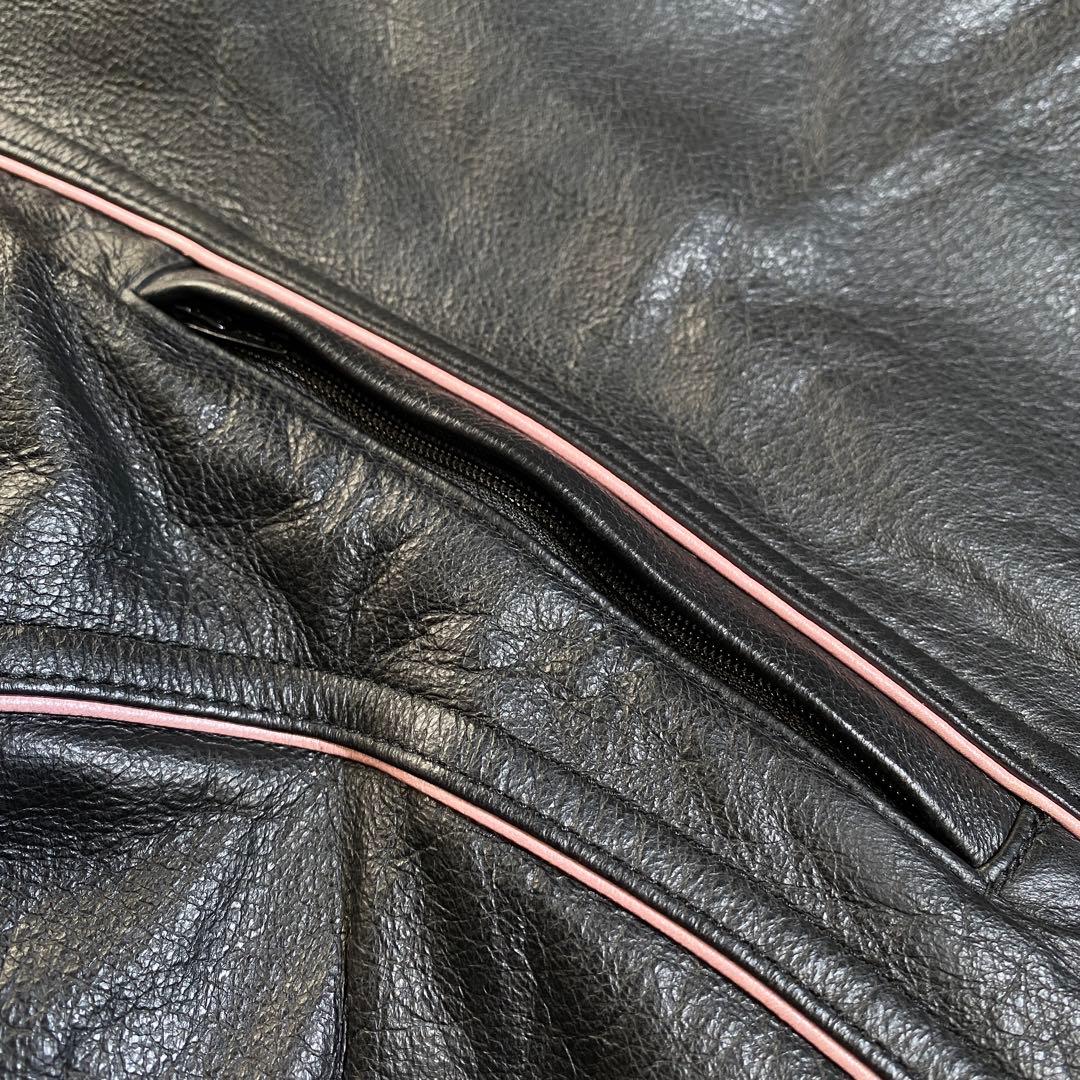 希少♡ハーレーダビッドソン シングルライダースジャケット ワッペン 刺繍