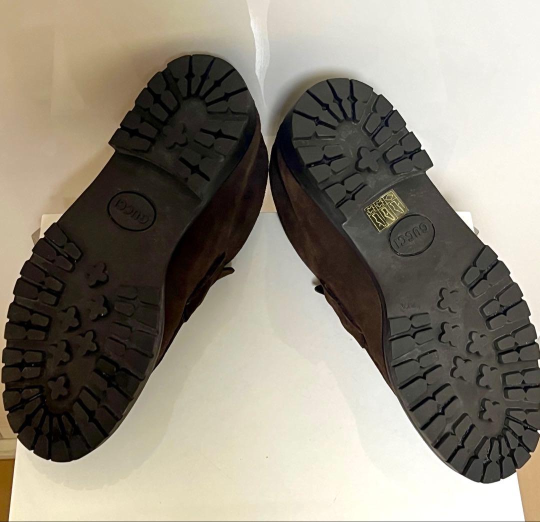 GUCCI ブラウン スエード ビットローファー