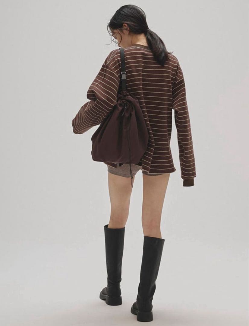 【新品未使用】todayful Border Long T-shirts チョコ
