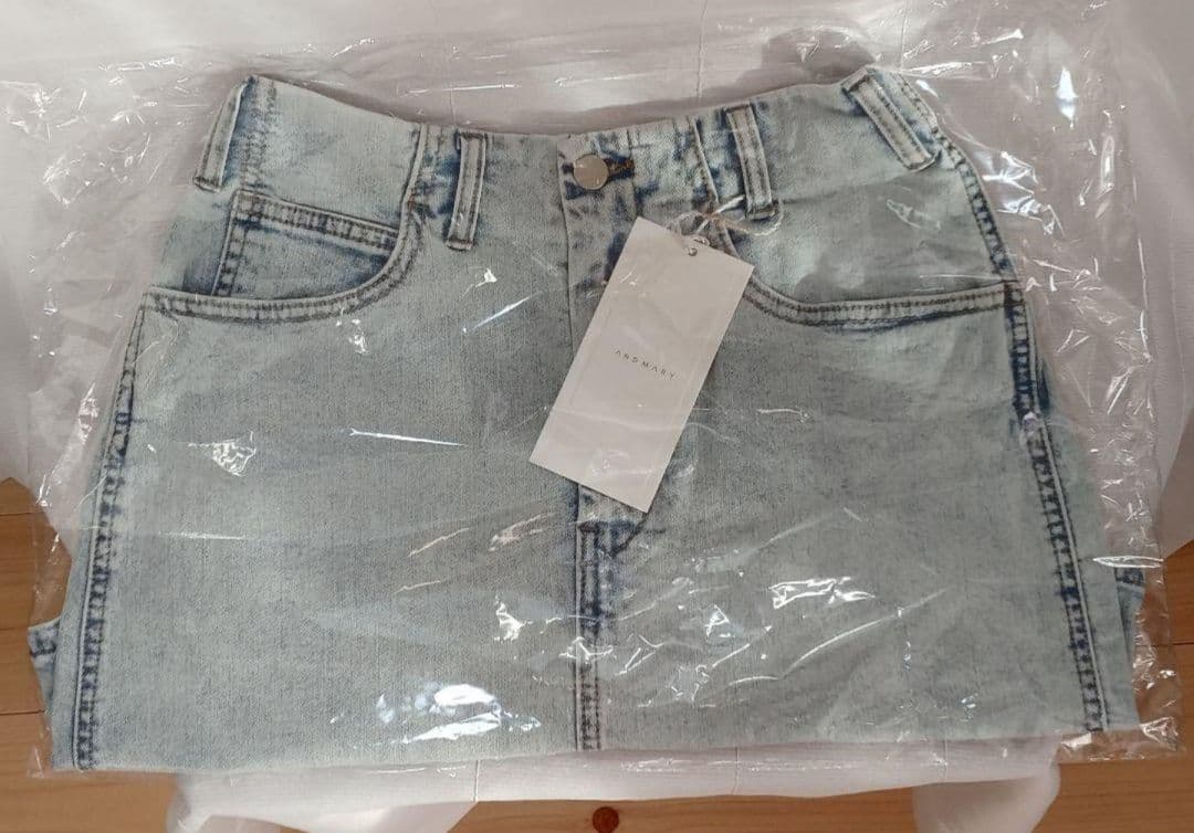 【ANDMARY】Heart hip denim skirt　S　新品タグ付き