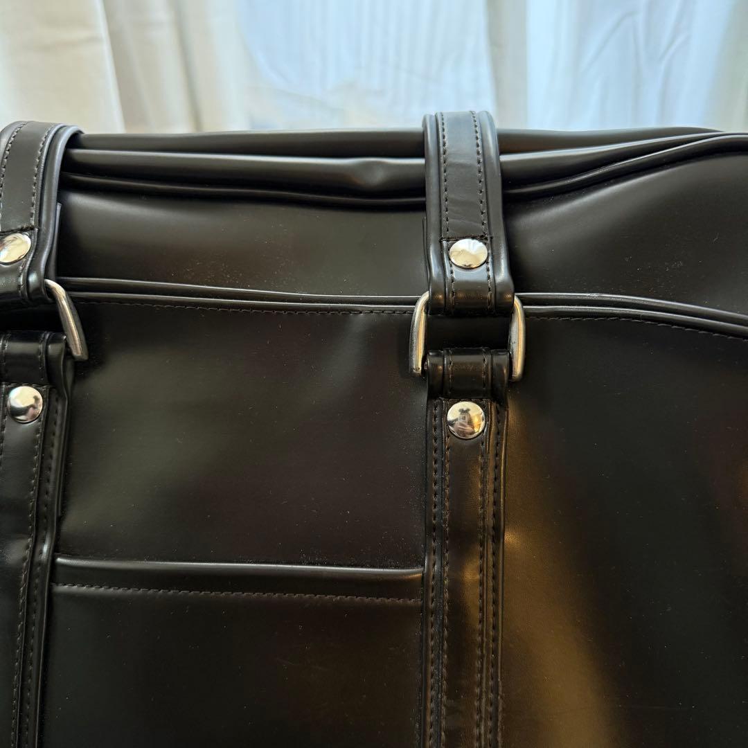 ★美品★ EASTBOY スクールバッグ 合皮 ブラック 女神刺繍