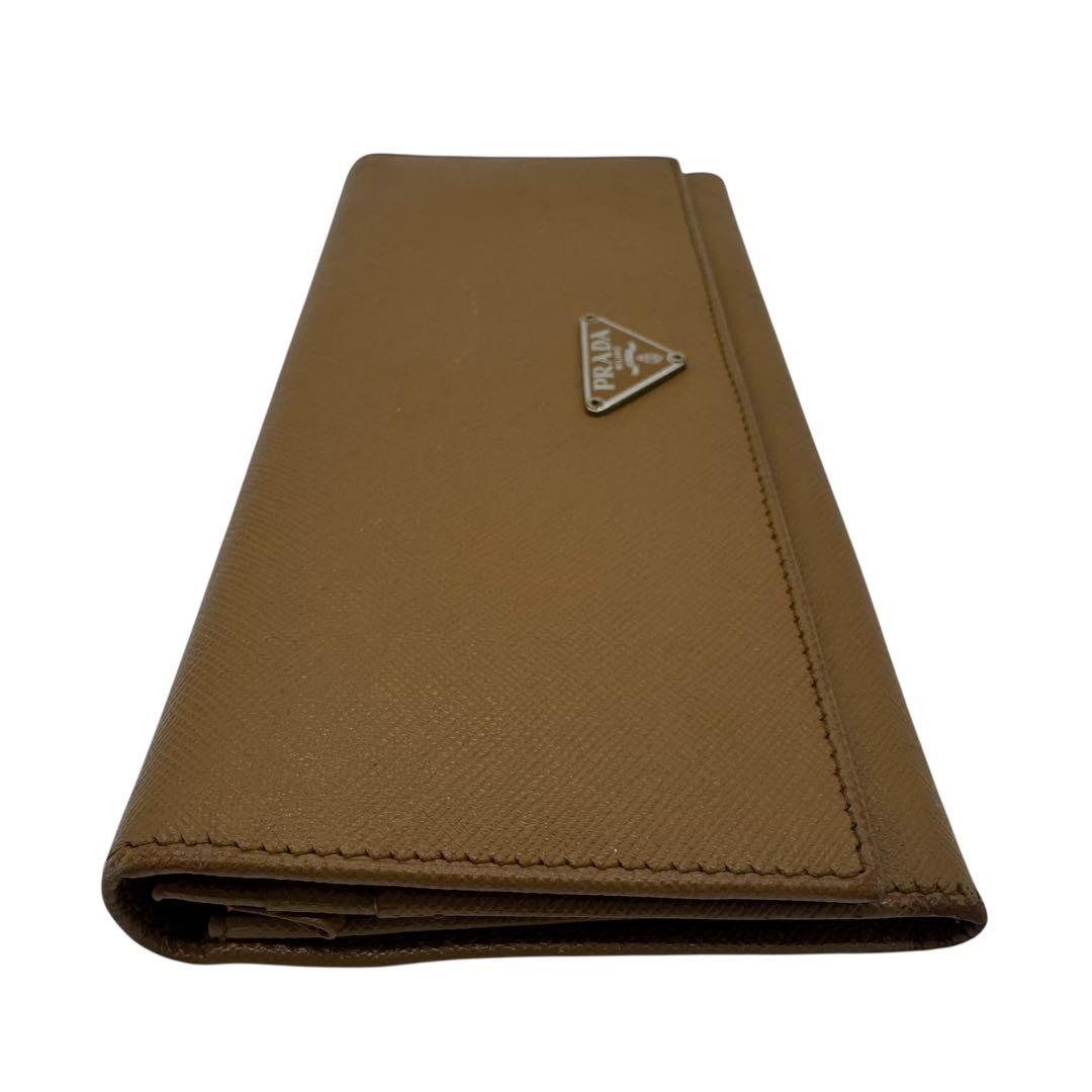 未使用品級✨PRADA 長財布 サフィアーノ ブラウン キャメル