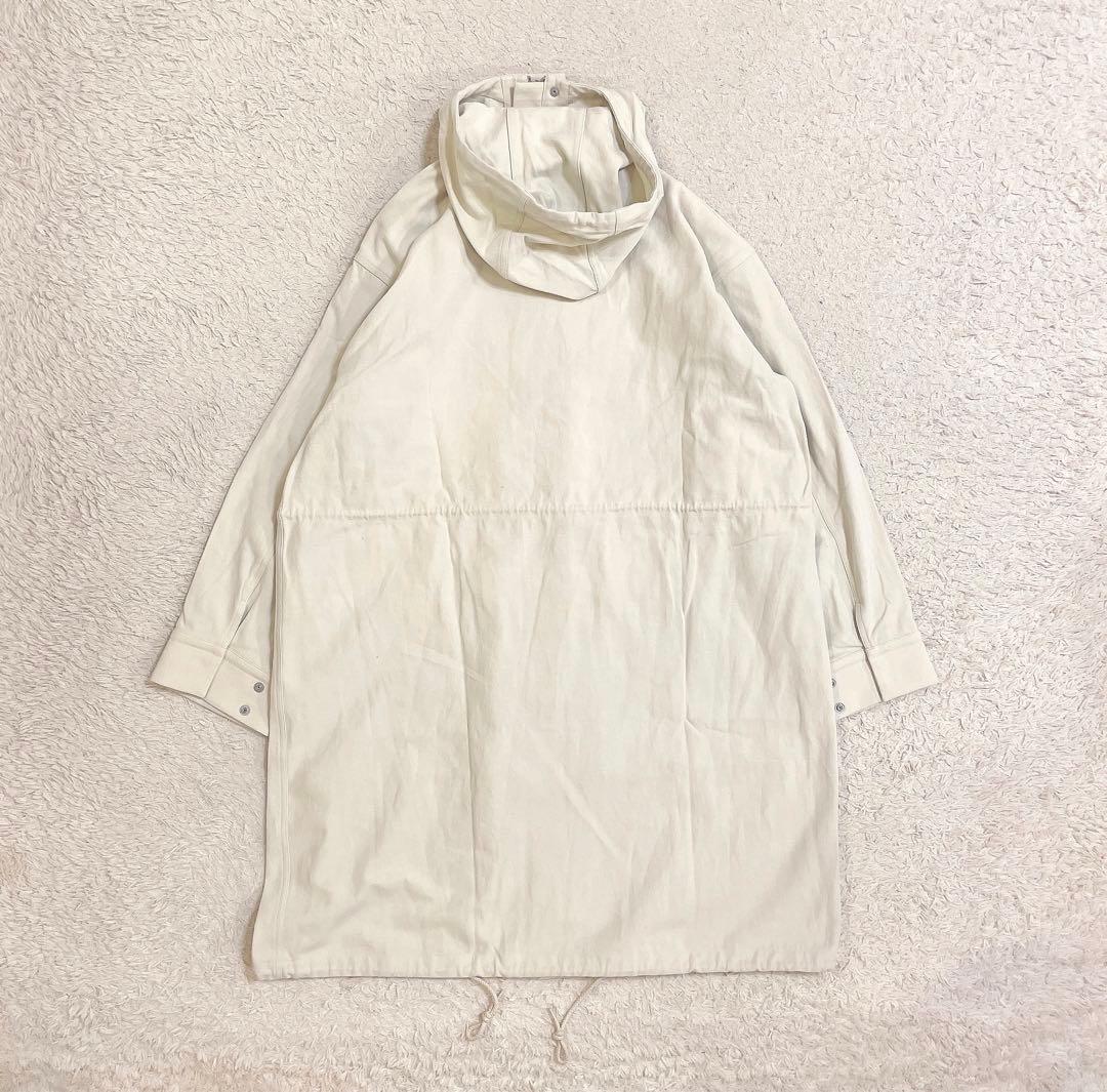 【美品】YLEVE イレーヴ コットン/リネン モッズコート フーデッド