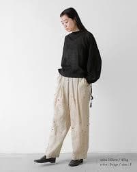 専用kijinokanosei キジノカノウセイ ラミー刺繍タックパンツさくらん