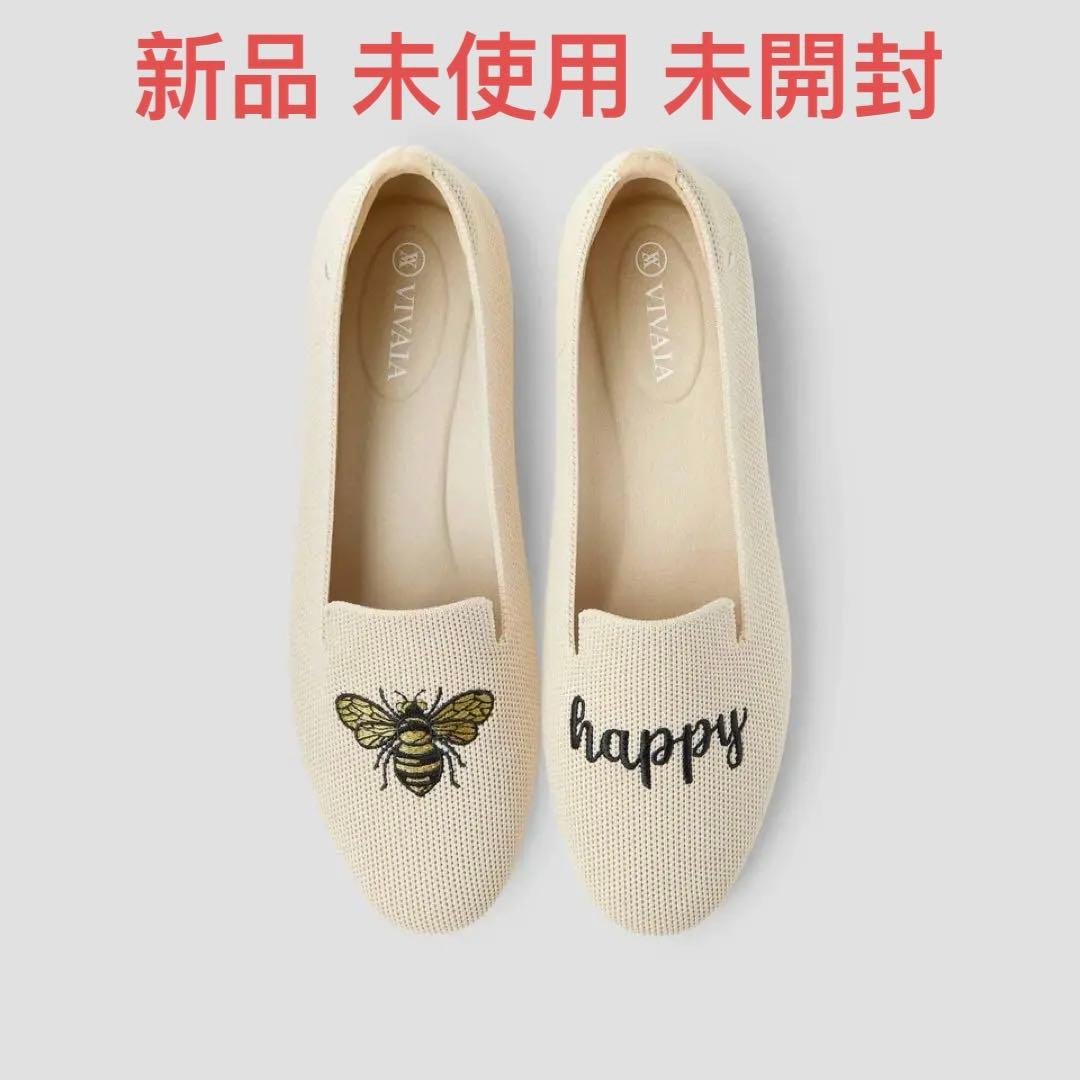 【新品未使用】VIVAIA[Audrey]ラウンドトゥ アニマル刺繍 ローファー