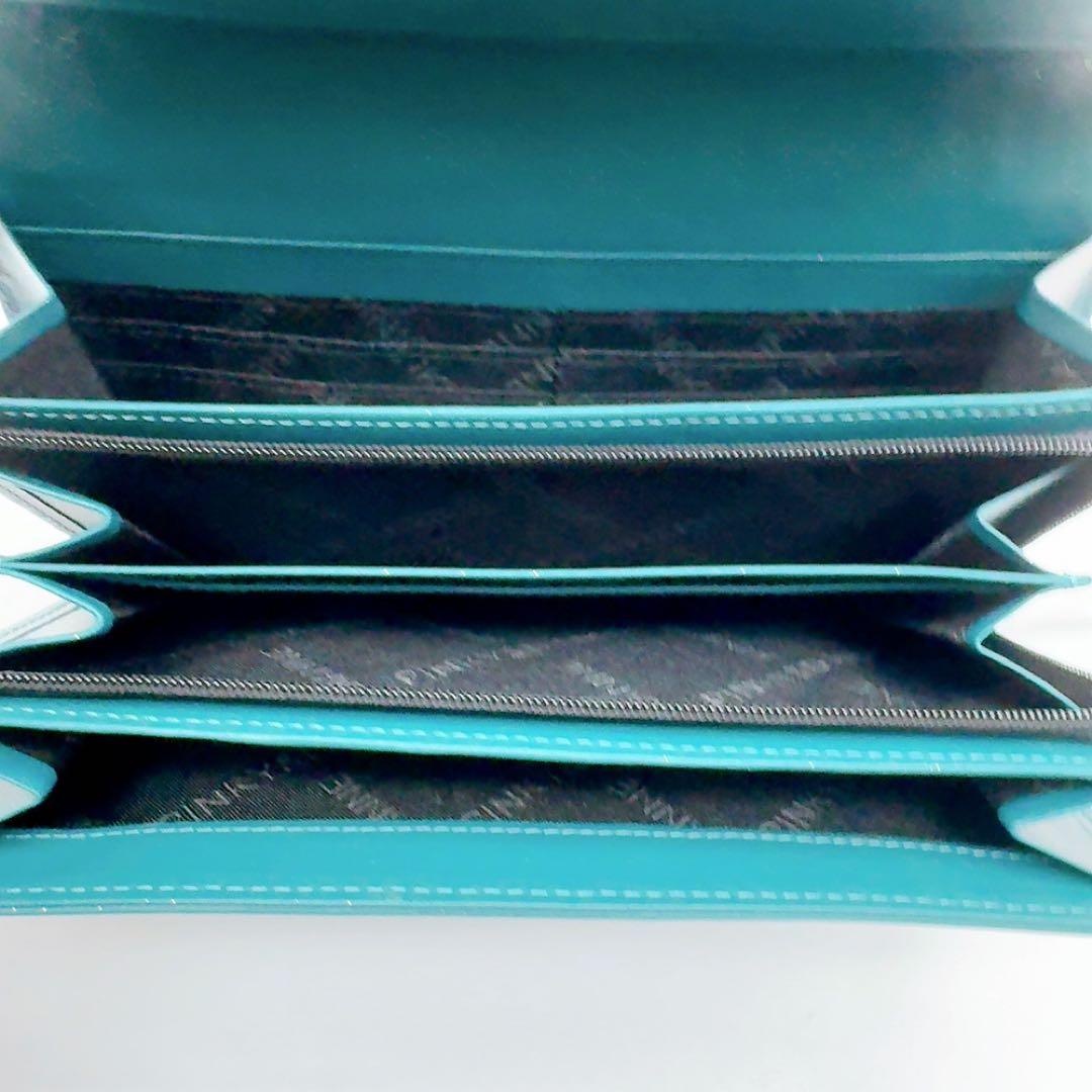 ピンキーアンドダイアン 長財布 カヌレ ターコイズ 新品 レザー 大容量 型押し