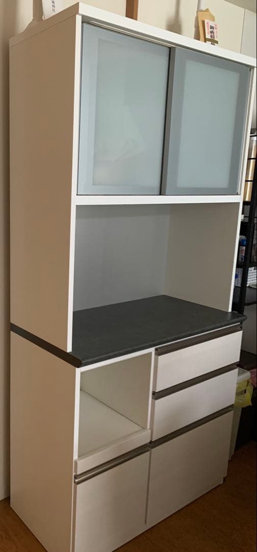 値下げしました‼️【送料込み】松田家具　ホワイトキッチンカウンター 食器棚