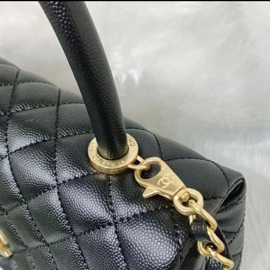 coco handleブラックショルダーバッグ