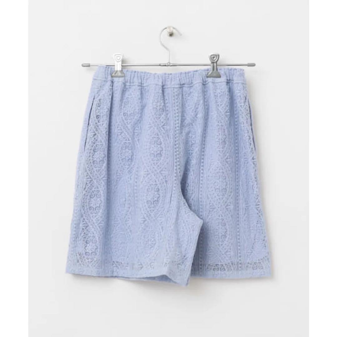 KBF シアーエンブロイダリーハーフパンツ ライトブルー