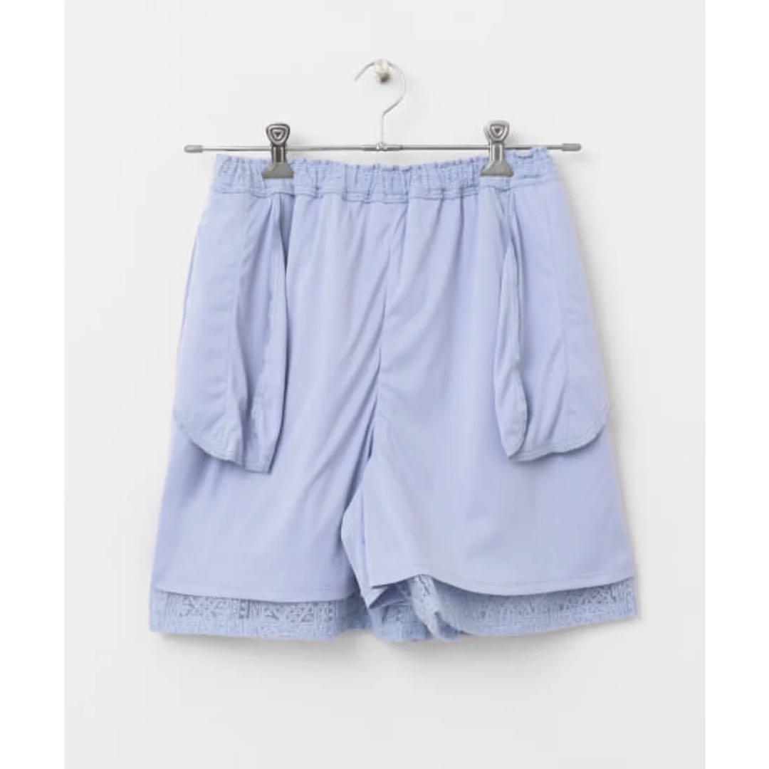 KBF シアーエンブロイダリーハーフパンツ ライトブルー