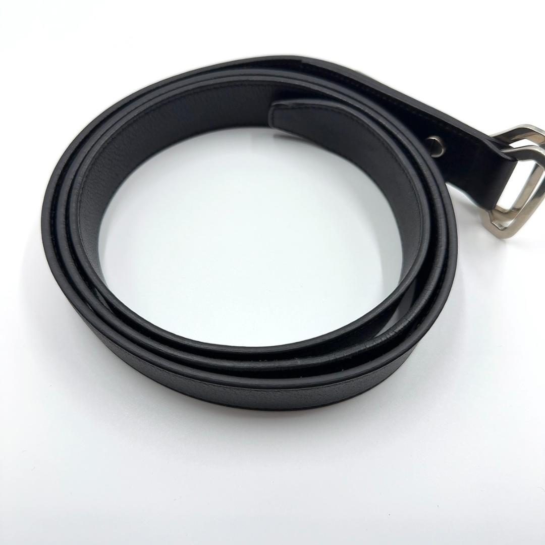 ◇バレンシアガ◇741613/レザー/ベルト/ブラック/シルバー