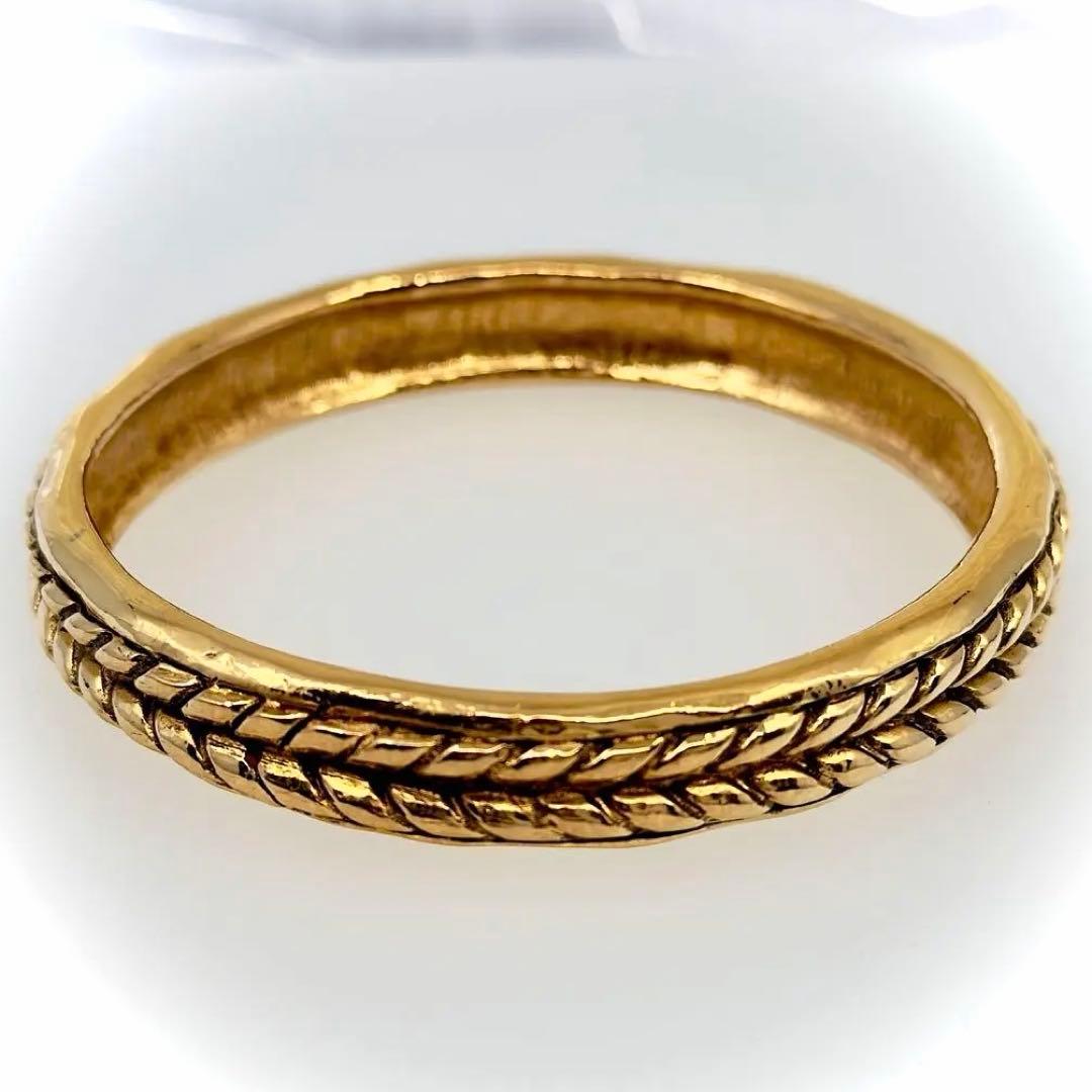 CHANEL シャネル ヴィンテージ バングル ブレスレット ロープ柄 ゴールド