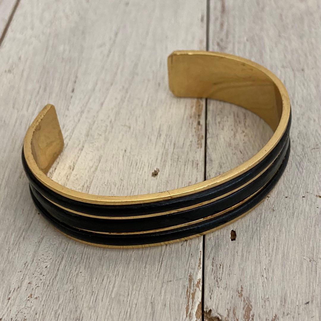 LOEWE ロエベ バングル ブレスレット ゴールドカラー×ブラック