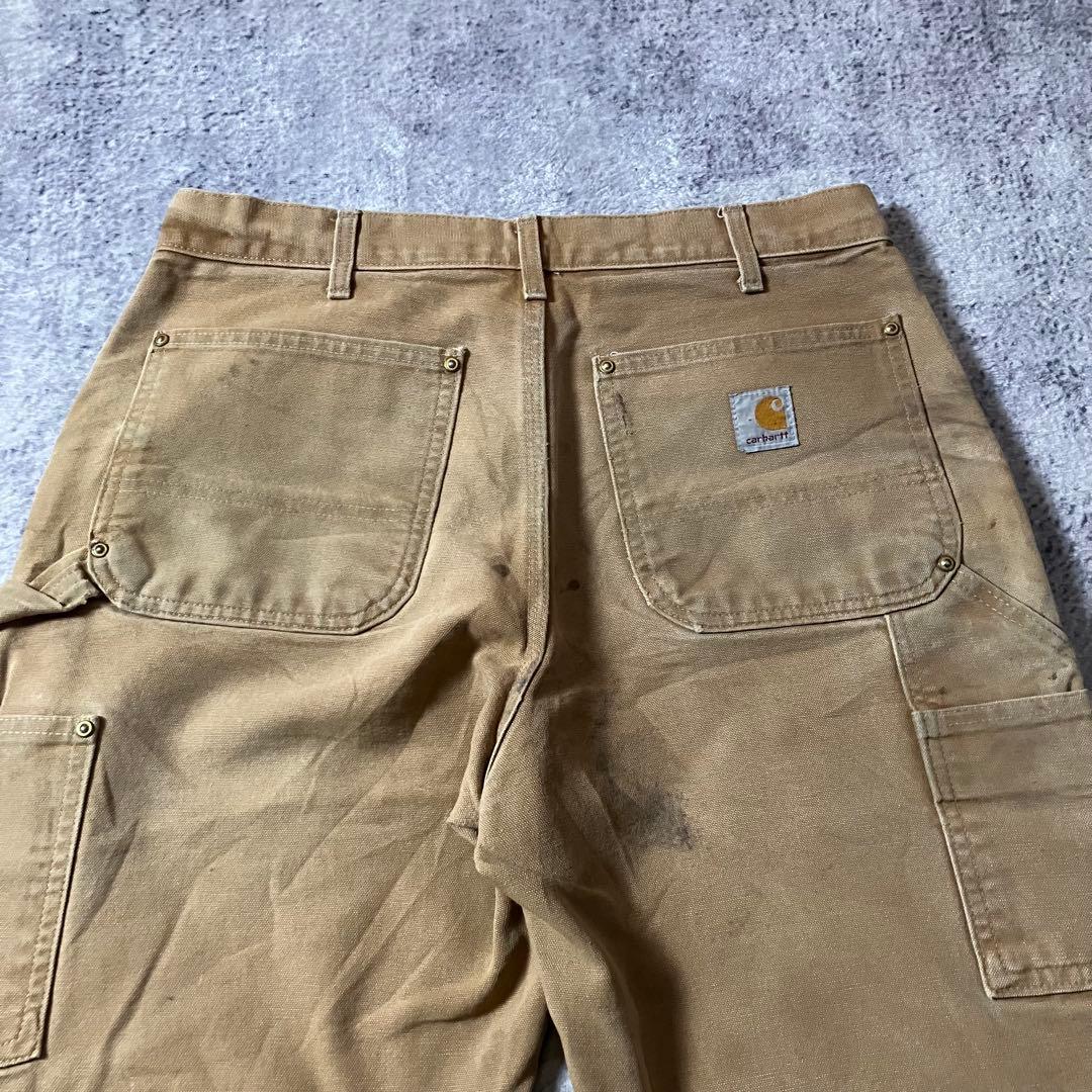 90sCarharttカーハートUSA製ダック地ダブルニーワークパンツベージュ
