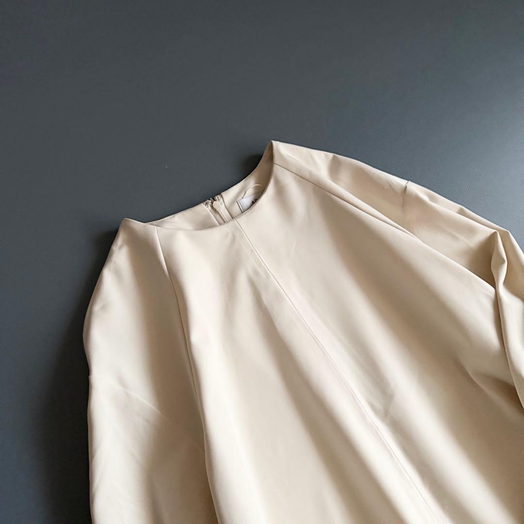 23SS 【アドーア】プルオーバーワンピース38 ボリュームスリーブ ベージュ