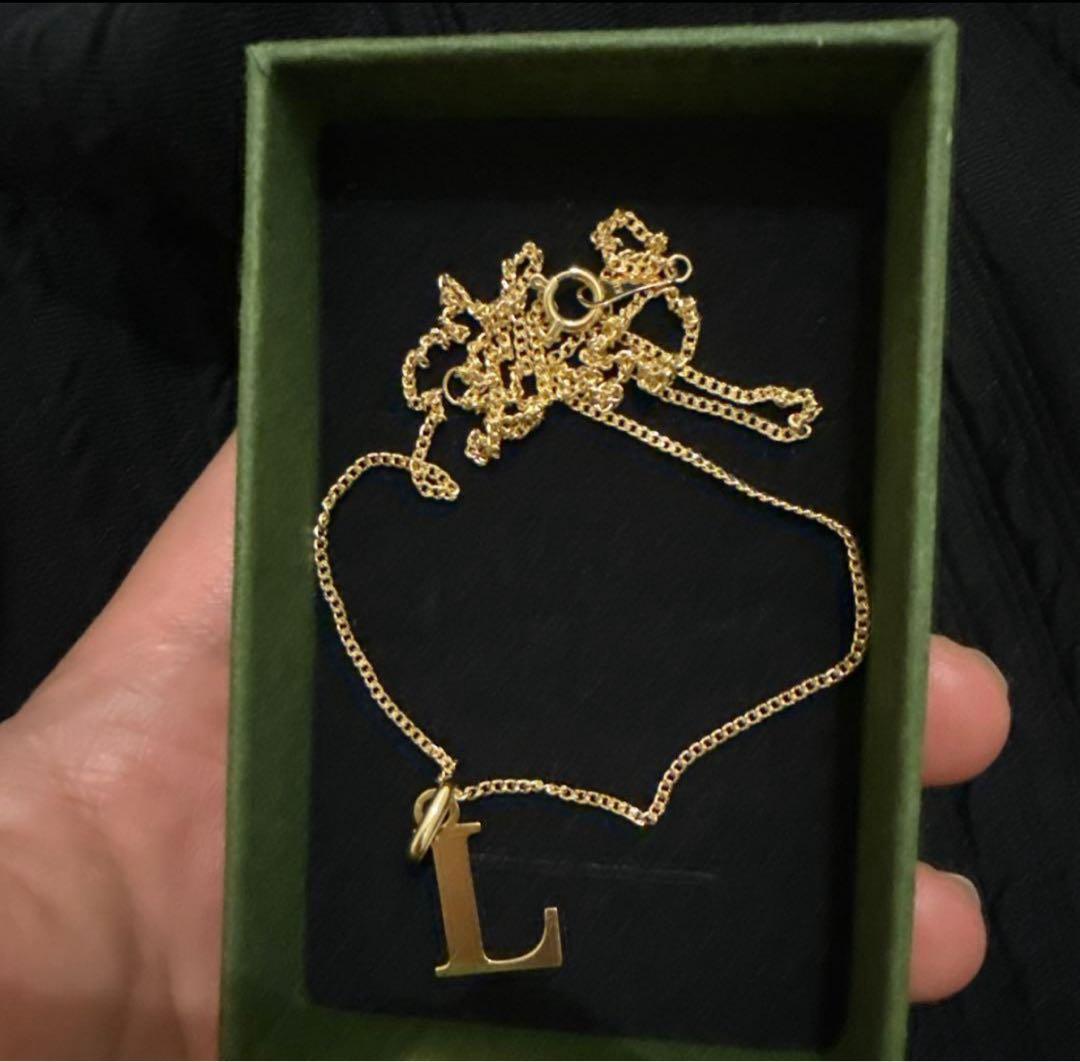 K18 ゴールド イニシャル 'L' ネックレス