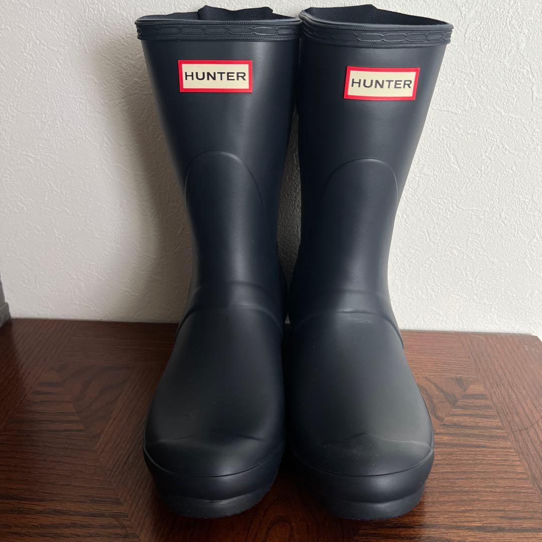 ☆値引き☆新品未使用☆HUNTERショートブーツネイビー24cm