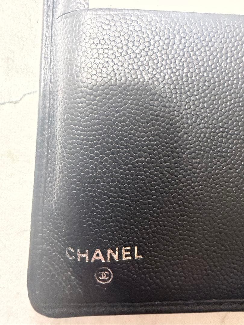 CHANEL ブラック キャビアスキン 長財布 シリアル18番台 一致 Gカード