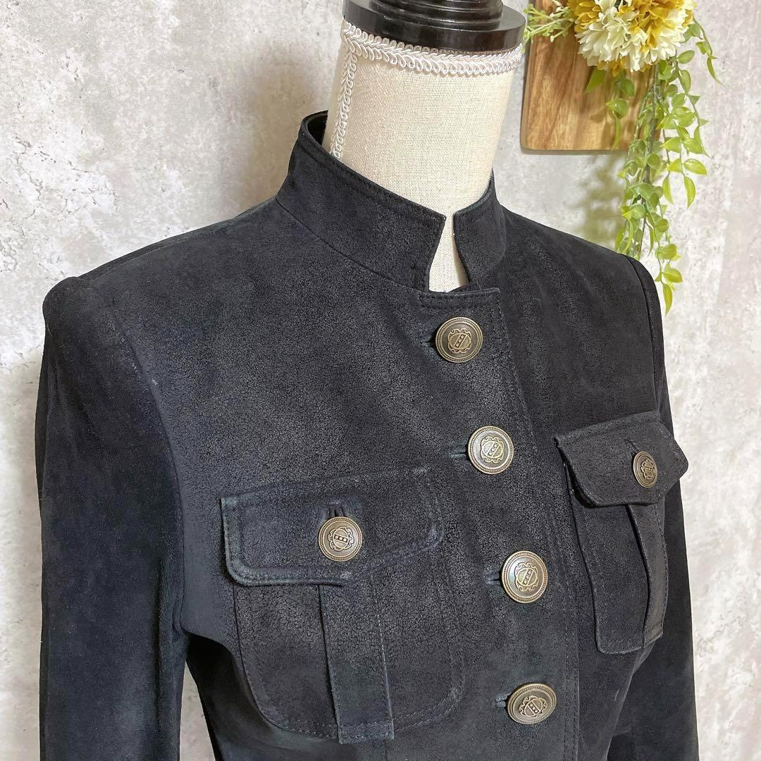 【Otto】オットー レザージャケット 豚革 本革 スタンドネック 黒 ボタン