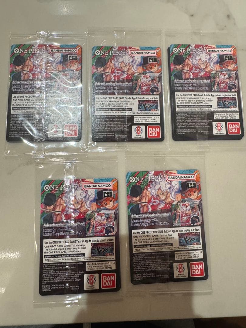 ワンピース ルフィ アメリカ大学バスケ 限定 プロモ 未開封 5枚　コミパラ