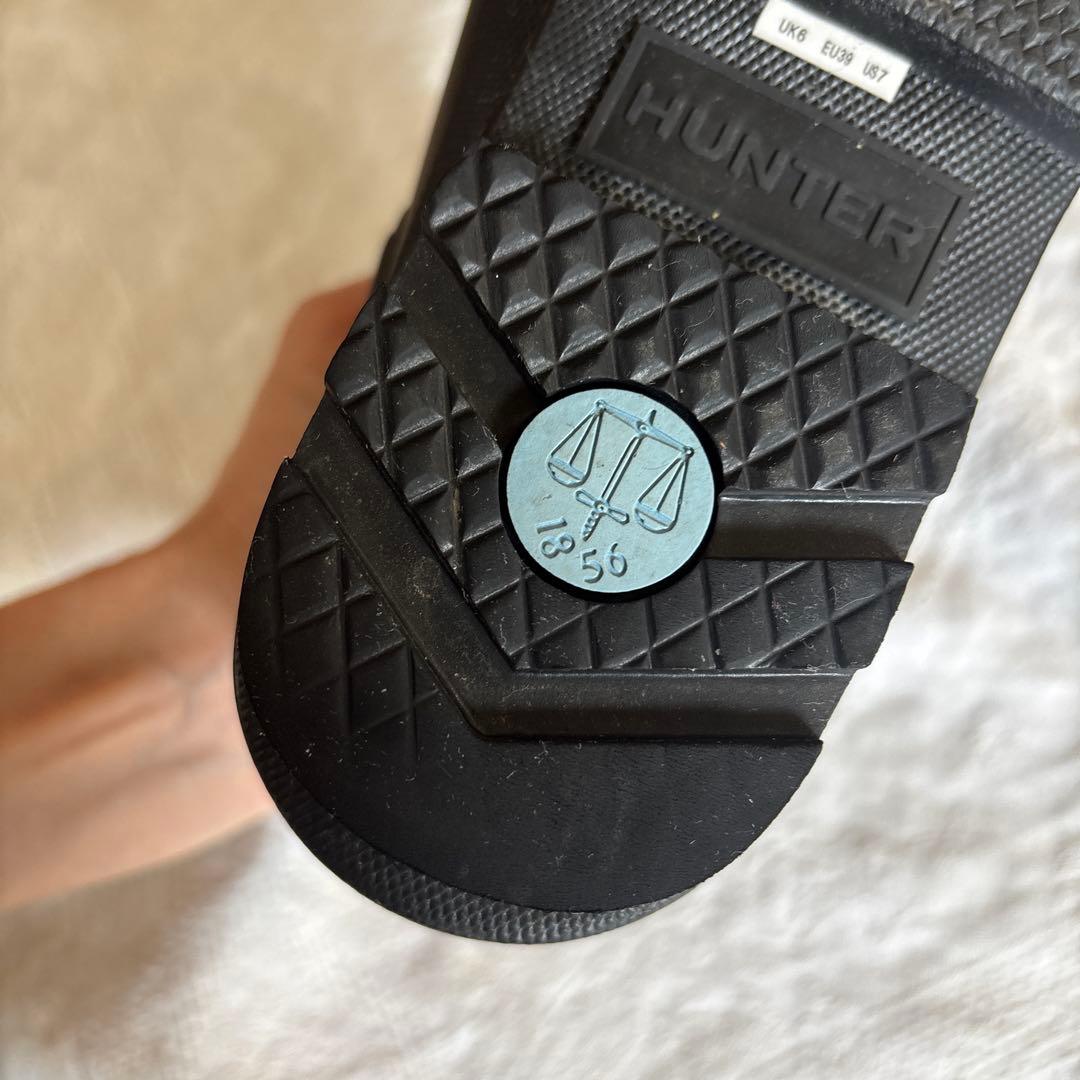 HUNTER ブラックショートレインブーツ UK5