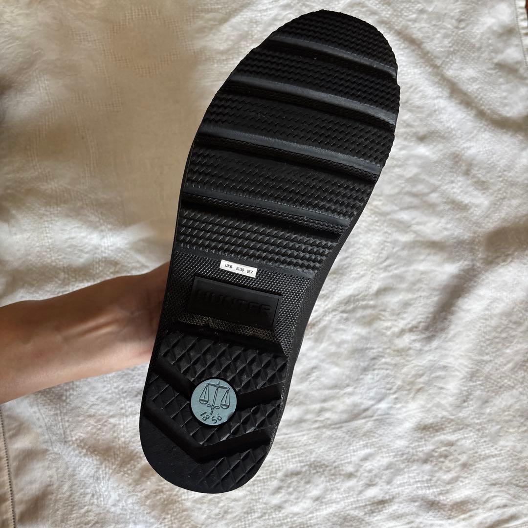 HUNTER ブラックショートレインブーツ UK5