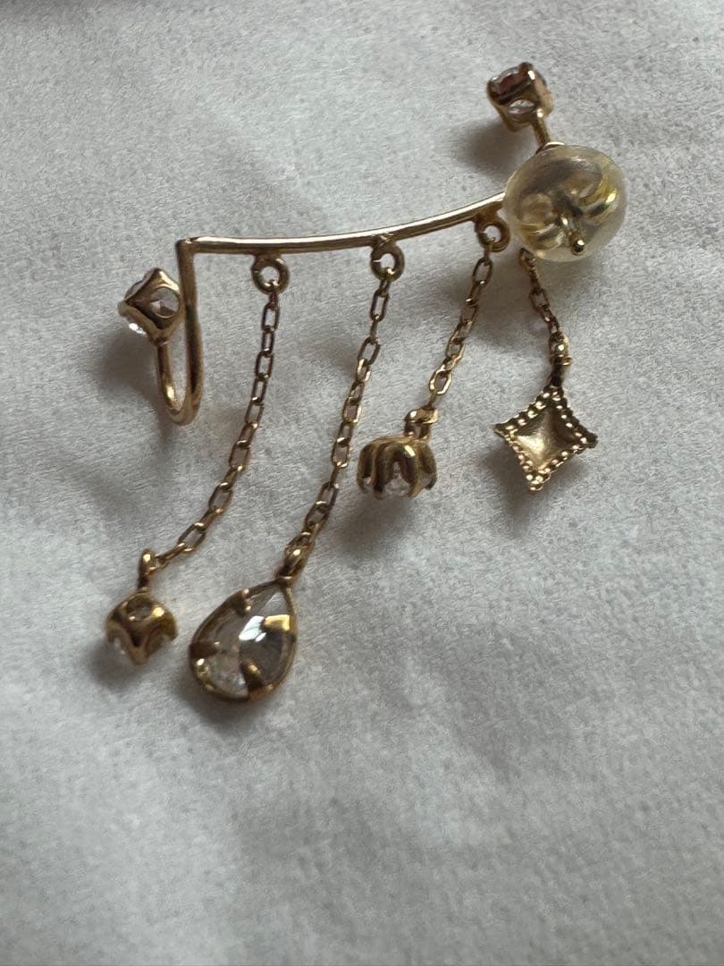 テイクアップ エレガント ゴールド チェーンピアス