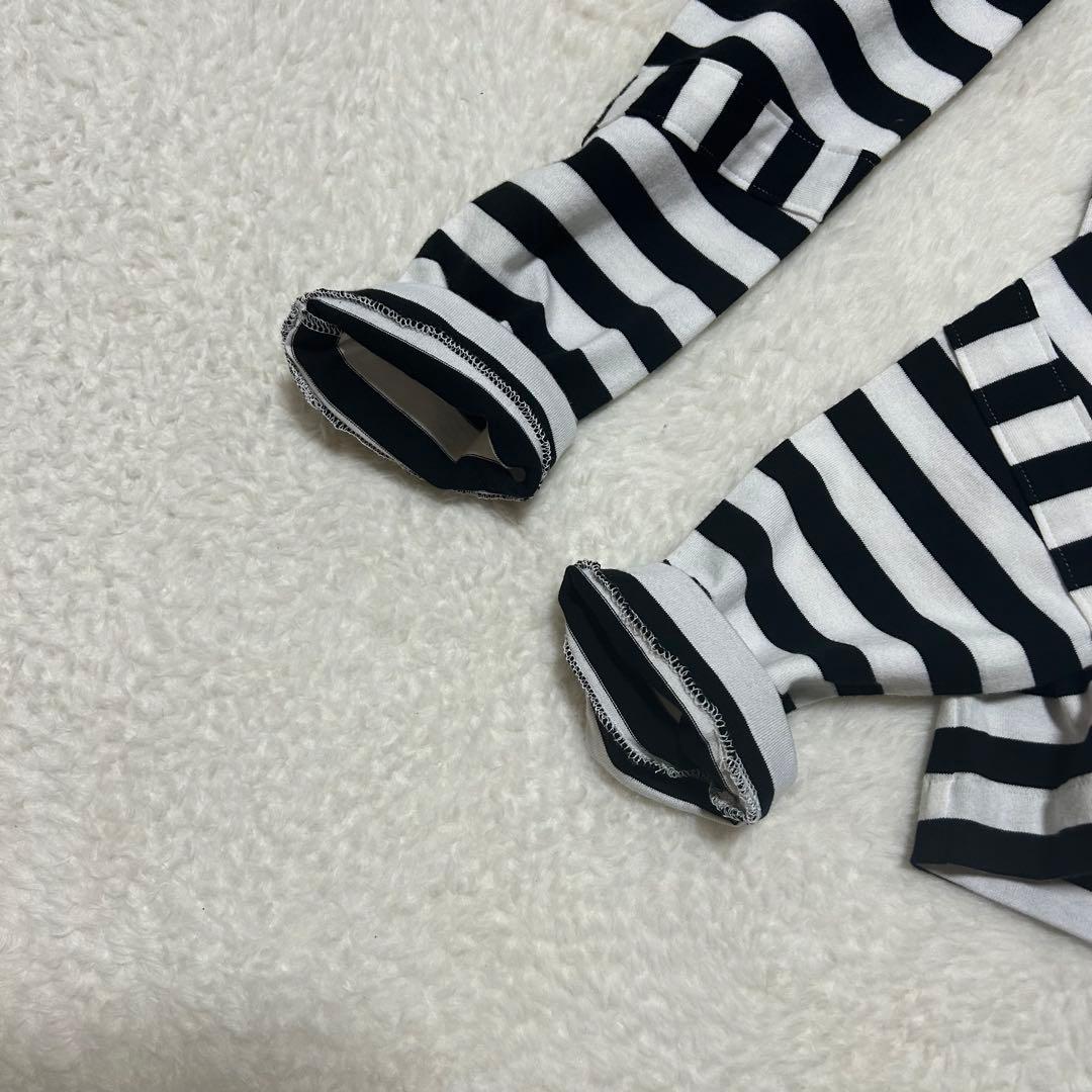 コムデギャルソン メッセージ プリント ロング 長袖 Tシャツ ボーダー M