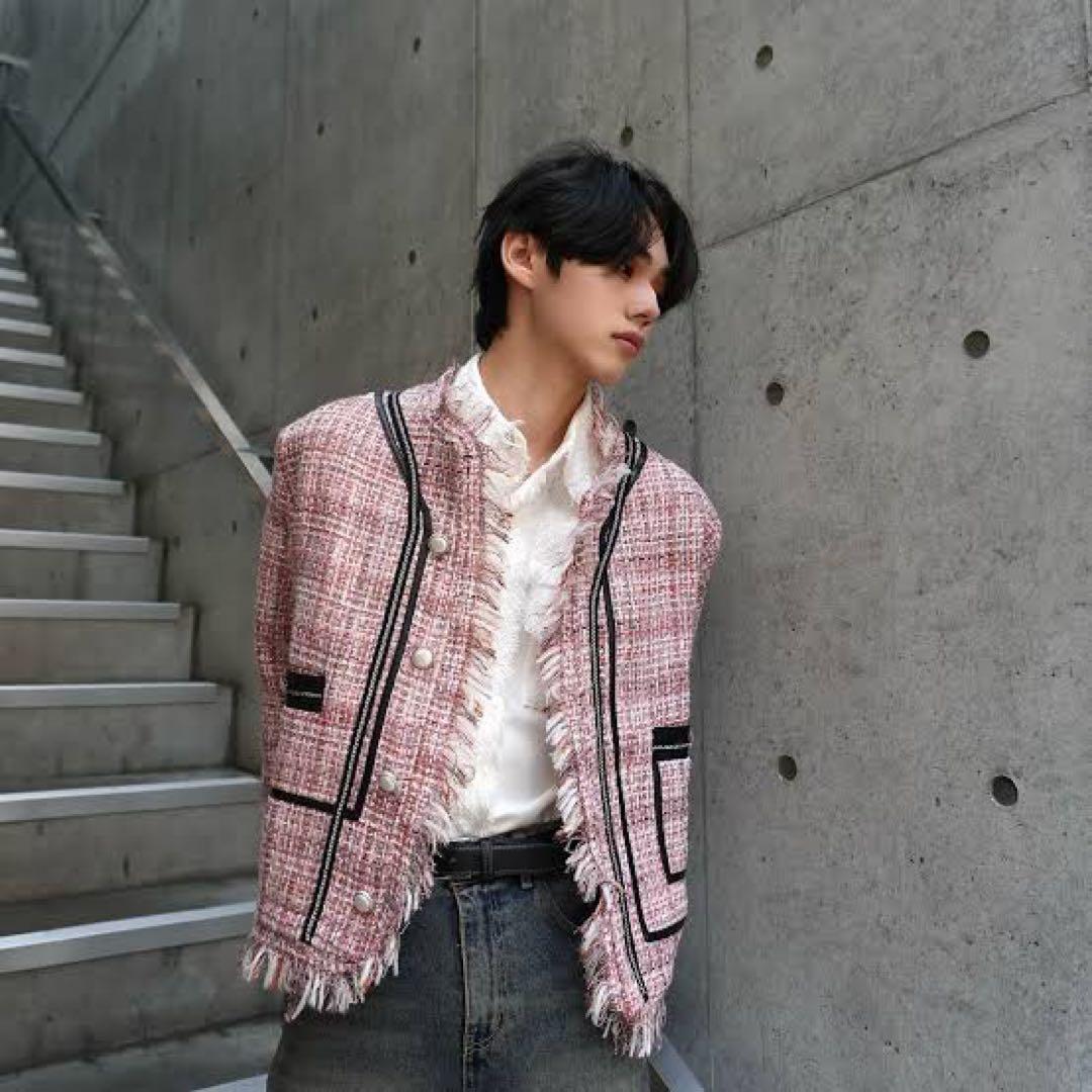 ジャケット・アウター ALUDESELECT fringe no color tweed jacket