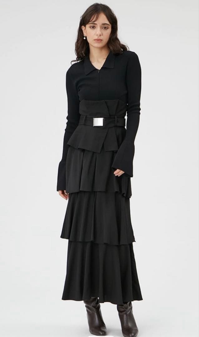 FRAY I.D フレイアイディ ベルトドッキングデザインニットワンピース 美品