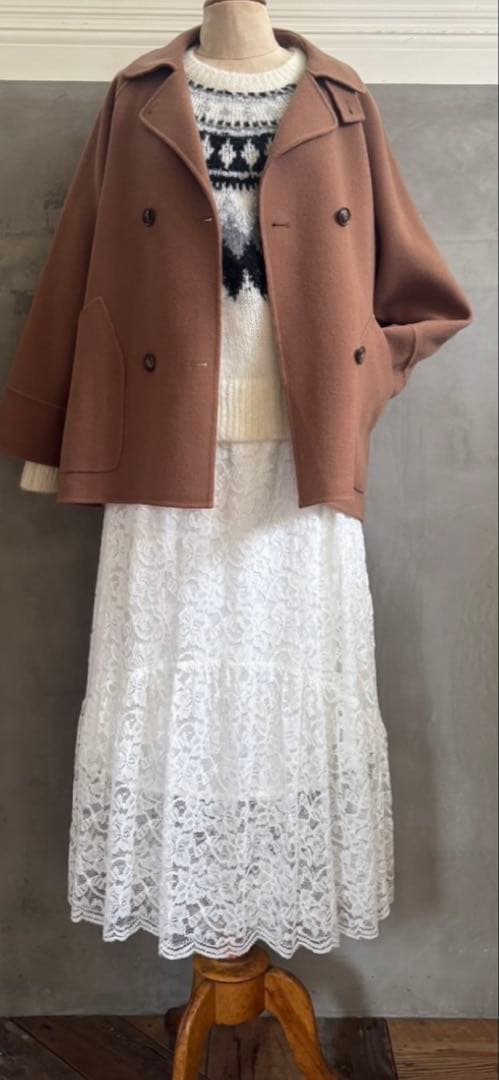 Hamachi クロス＆クロス　ダブルフェイスミドルコート　グレージュ