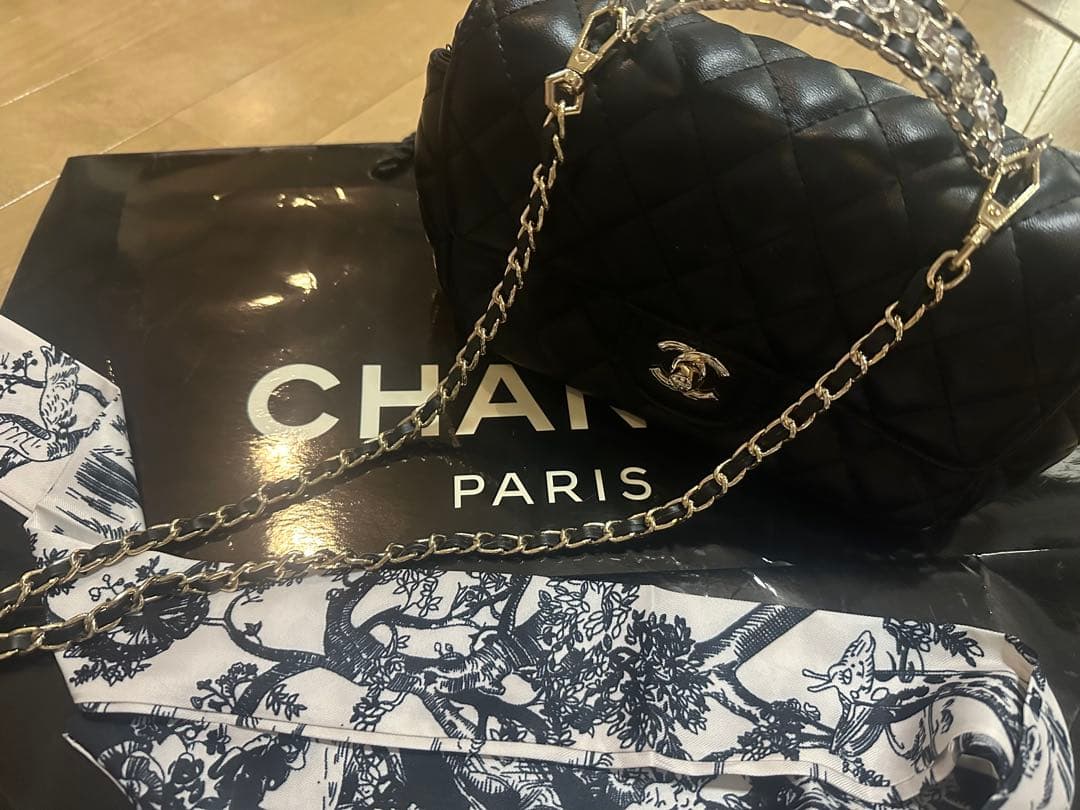 CHANELノベルティバックブラック